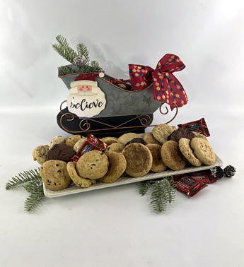 believe gift by basket of pittsburgh photo with sleigh and cookies