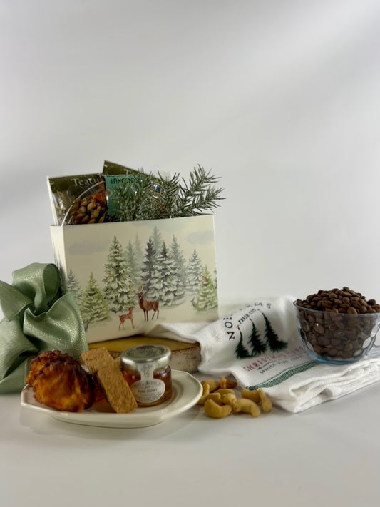 snowy pine holiday gift basket