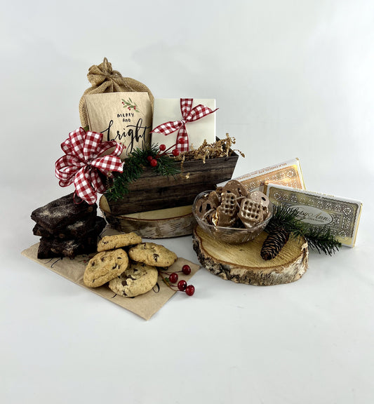 merry and bright holiday gift baskets